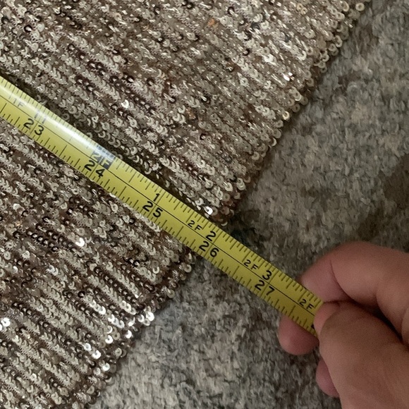 Ann Taylor gold sequin raglan‎ sleeve top  short sleeves large NWT XL holiday - Picture 9 of 14